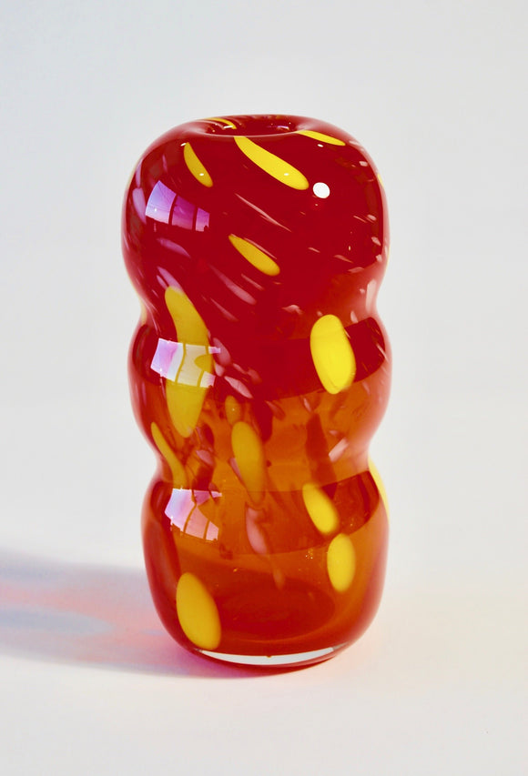 Red and Yellow Snowman Vase