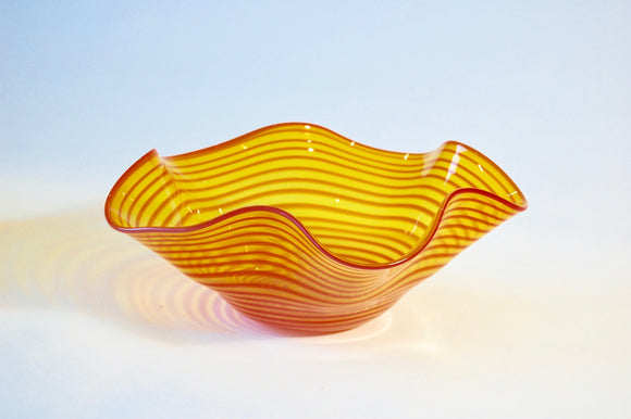 Yellow and Red Striped Hankerchief Vessel