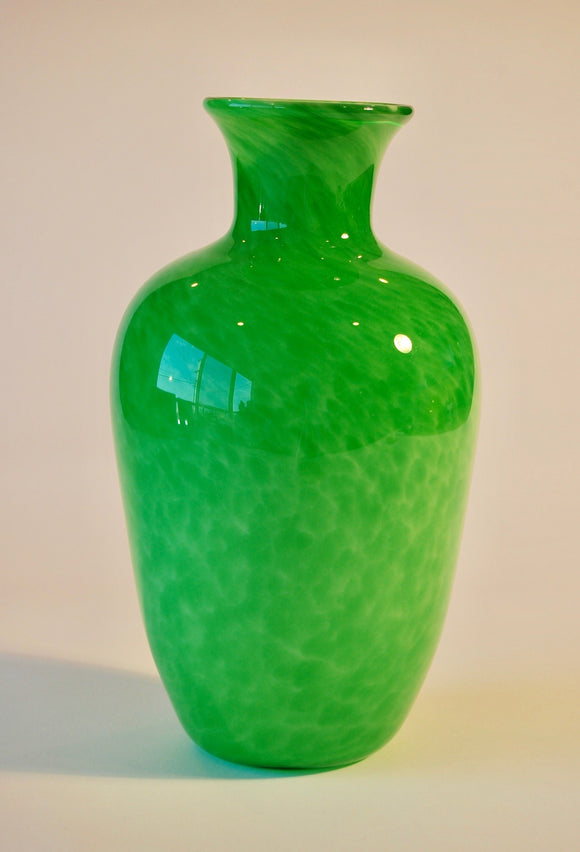Mottled Green Amphora Vase