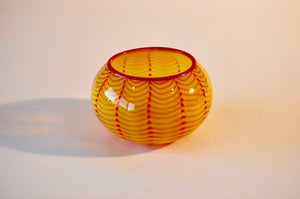 Yellow and Red Striped Bowl