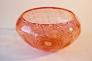 Orange Striped Waffled Bowl