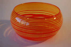 Yellow and Orange Striped Bowl