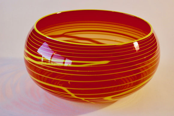 Red and yellow Striped Bowl
