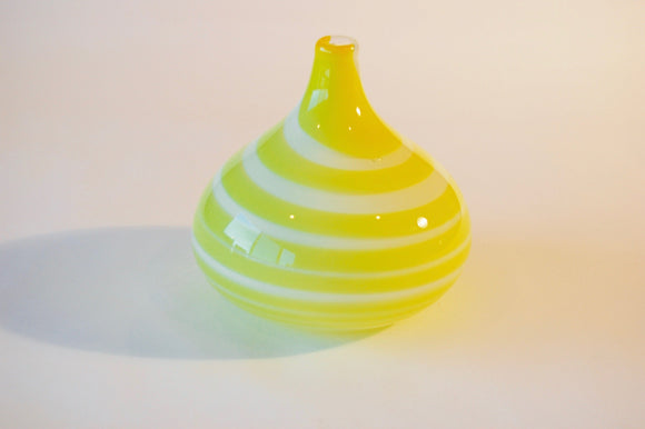 White and Yellow Swirl Vase