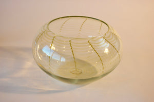 Clear and Pistaccio Striped Bowl
