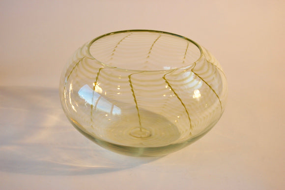 Clear and Pistaccio Striped Bowl