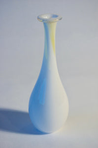 White Straight Neck Vase with a Touch of Yellow