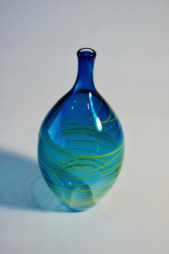 Blue with Yellow Wrap Vase