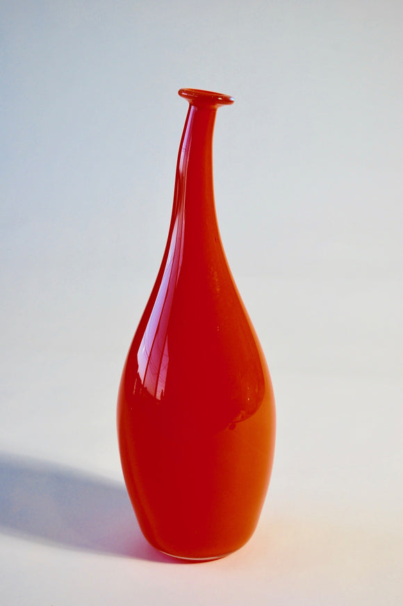 Orange Bent Neck Vase