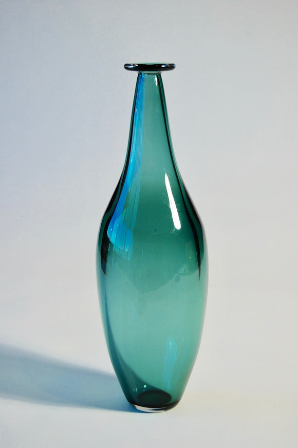 Smoke Blue Straight Neck Vase