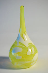 Yellow and White Teardrop Vase