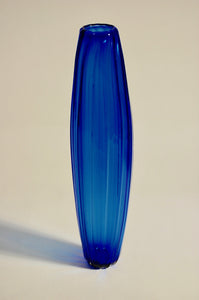 Blue Ridged Torpedo Vase