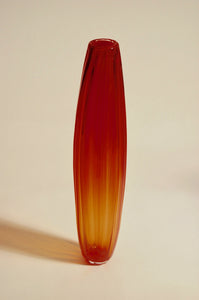 Red Ridged Torpedo Vase