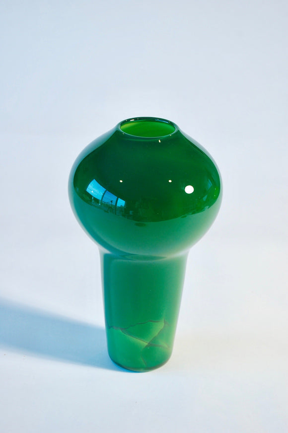 British Racing Green Bulb Top Vase