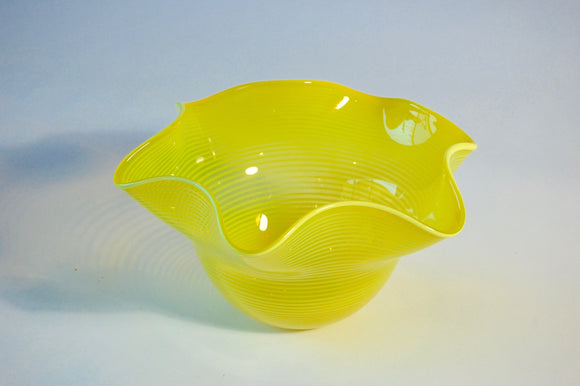 Yellow Striped Hankerchief Bowl