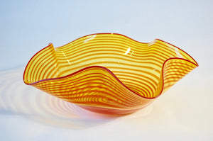 Yellow and Red Striped Striped Hankerchief Vessel