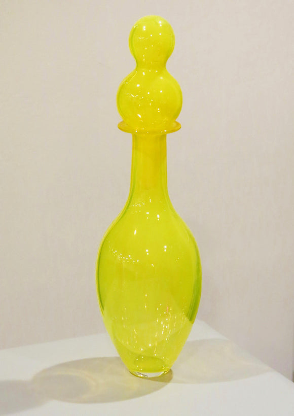 Yellow Apothecary Vase with Stopper