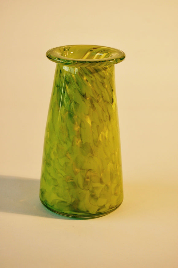 Mottled Olive Green Saturn Vase