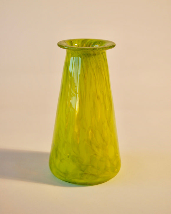 Mottled Olive Green Saturn Vase