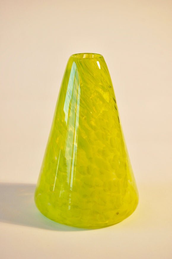 Mottled Olive Green Saturn Vase