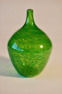 Mottled Emerald Green Bulb Vase