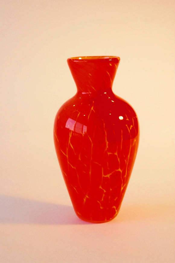 Orabge Crackle Amphora Vase