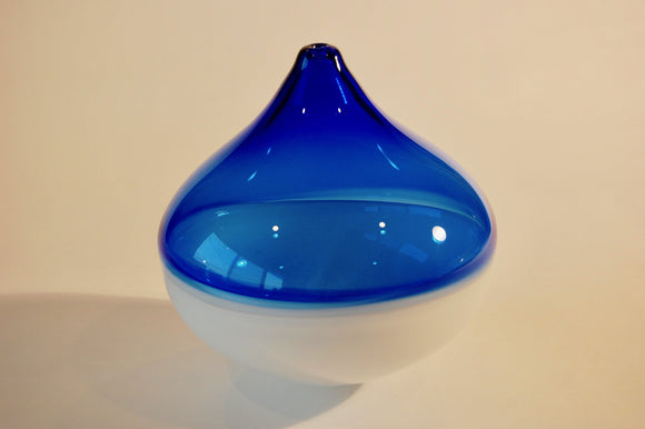 White and Blue Incalmo Tear Drop Vase