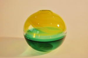Yellow and Green Incalmo Globe Vase