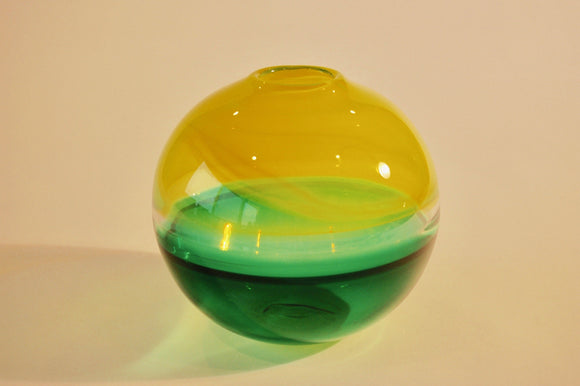 Yellow and Green Incalmo Globe Vase