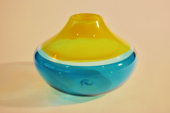 Blue and Yellow Incalmo Hopi Vase