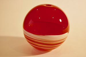 White and Red Incalmo Globe Vase